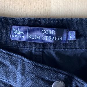 Boden Slim Straight cords, black, size 14L US. Great pants for work or weekend.